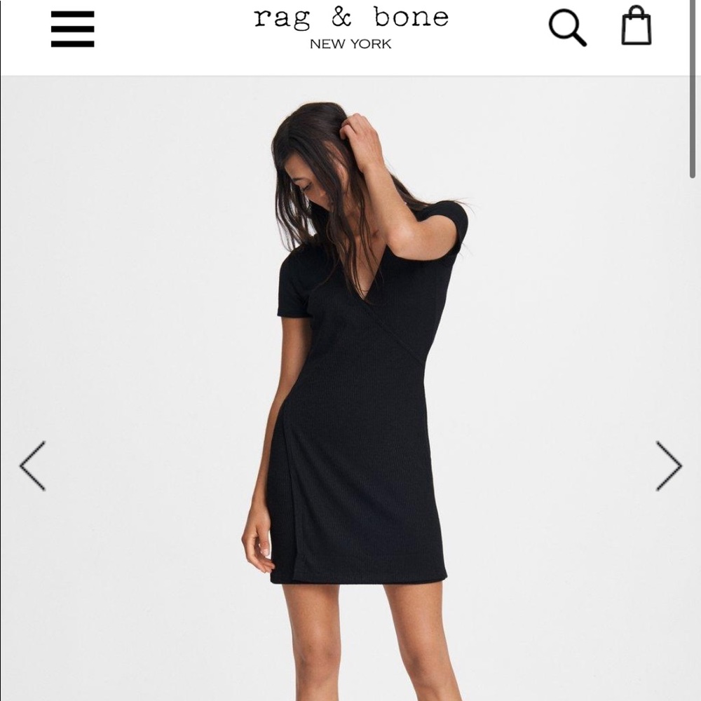 NWT wrap dress black XS